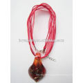 2014 fashion Lampwork Glass Pendant Necklace Lampwork glass Necklace glass bulb pendant lamp with wax cord